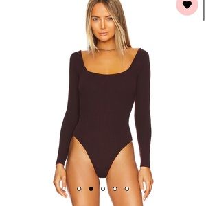 ALL THE WAYS brown long sleeve bodysuit size XS- brand new with tags!